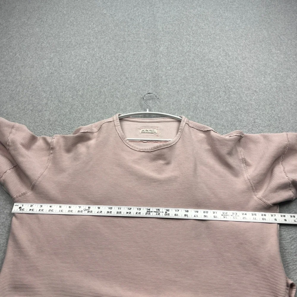 We The Free People Total Eclipse Tee Womens XL Pink Oversized Ribbed Sweater Top